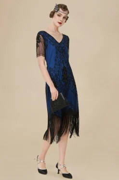 BABEYOND Flapper Dresses | Fringe<Vintage Paisley Flapper Gatsby Dress