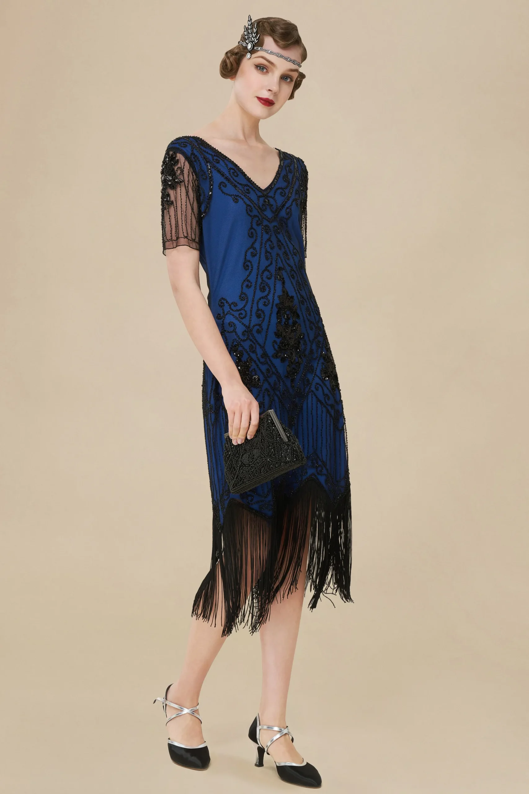 BABEYOND Flapper Dresses | Fringe<Vintage Paisley Flapper Gatsby Dress