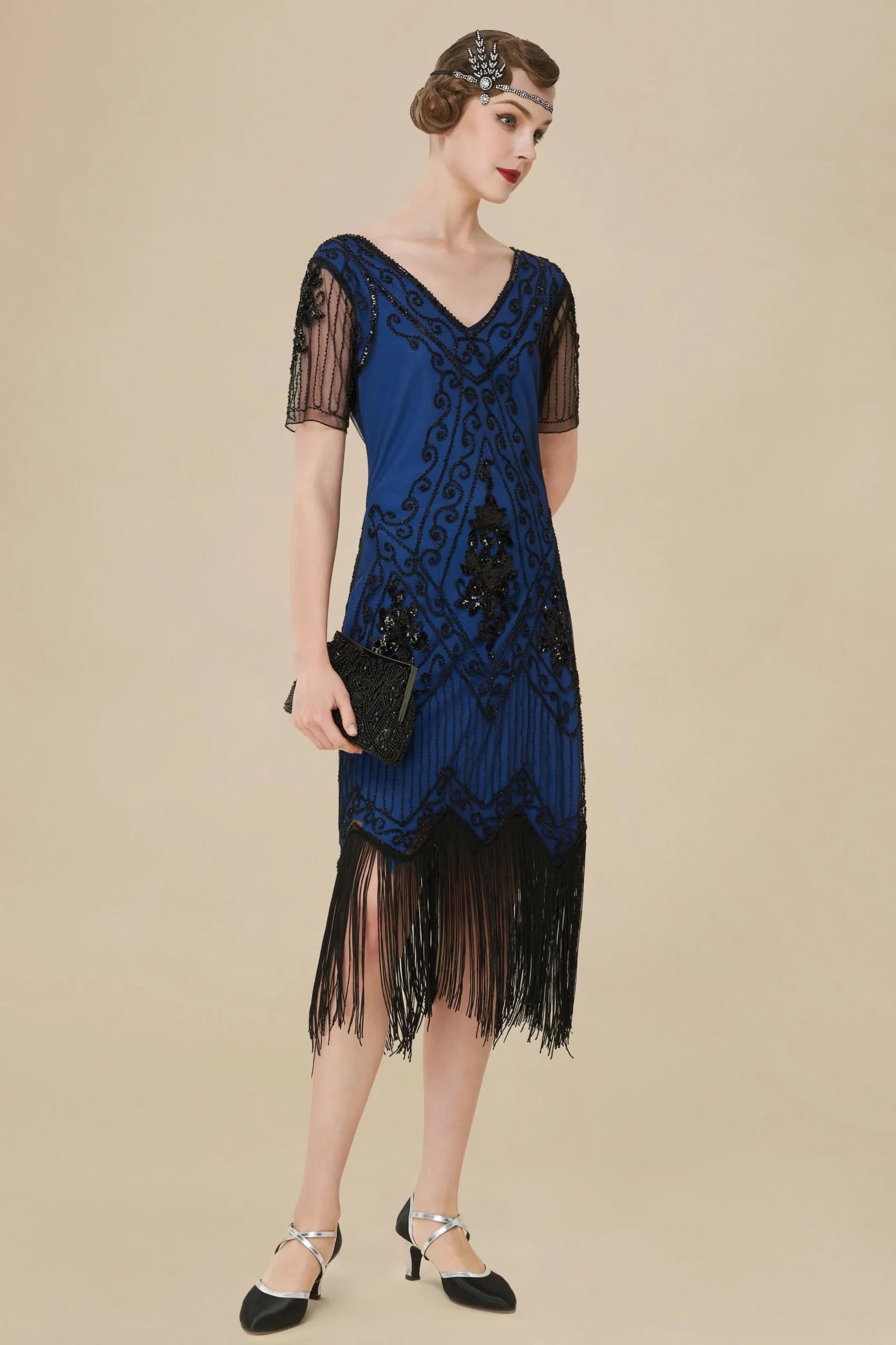 BABEYOND Flapper Dresses | Fringe<Vintage Paisley Flapper Gatsby Dress