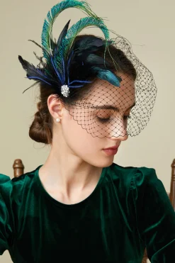 BABEYOND Fascinators | Vintage<Vintage Peacock Tea Party Fascinator