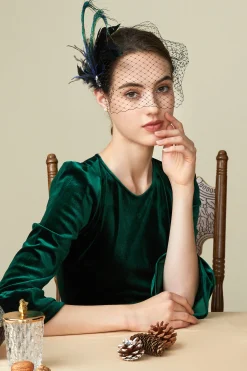 BABEYOND Fascinators | Vintage<Vintage Peacock Tea Party Fascinator