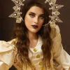 BABEYOND Halo Crown<Vintage Pearl Hollow Mary Halo Headband