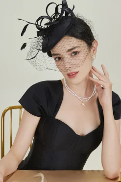 BABEYOND Fascinators<Vintage Pillbox Veil Cocktail Fascinator