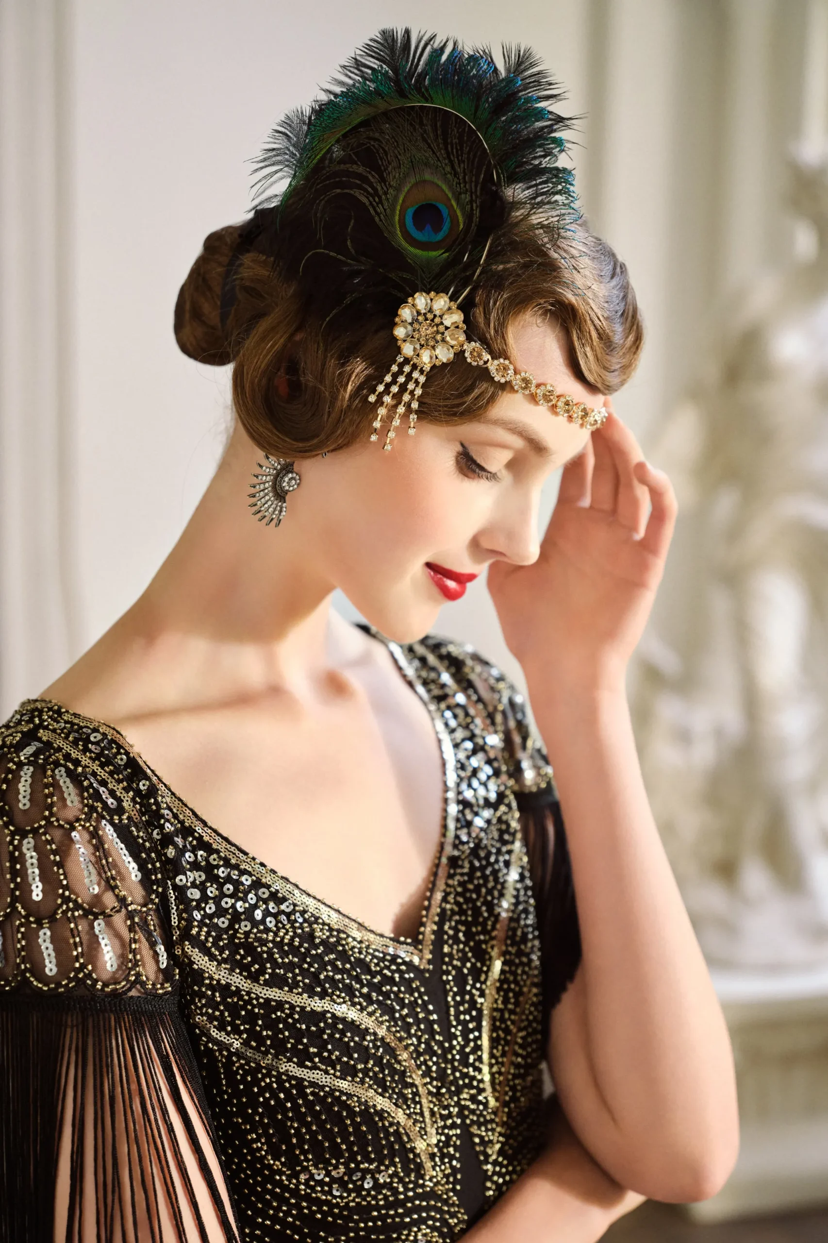BABEYOND Rhinestone | Chain<Vintage Rhinestone Peacock Headpiece