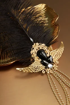 BABEYOND Feather | Chain<Vintage Sequin Chain Ostrich Headdress