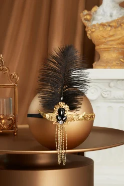 BABEYOND Feather | Chain<Vintage Sequin Chain Ostrich Headdress