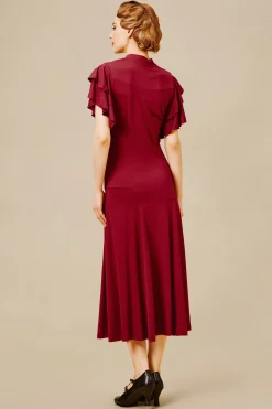 BABEYOND Flapper Dresses | Day Dresses<Vintage Tie Neck Midi Ruffle Dress