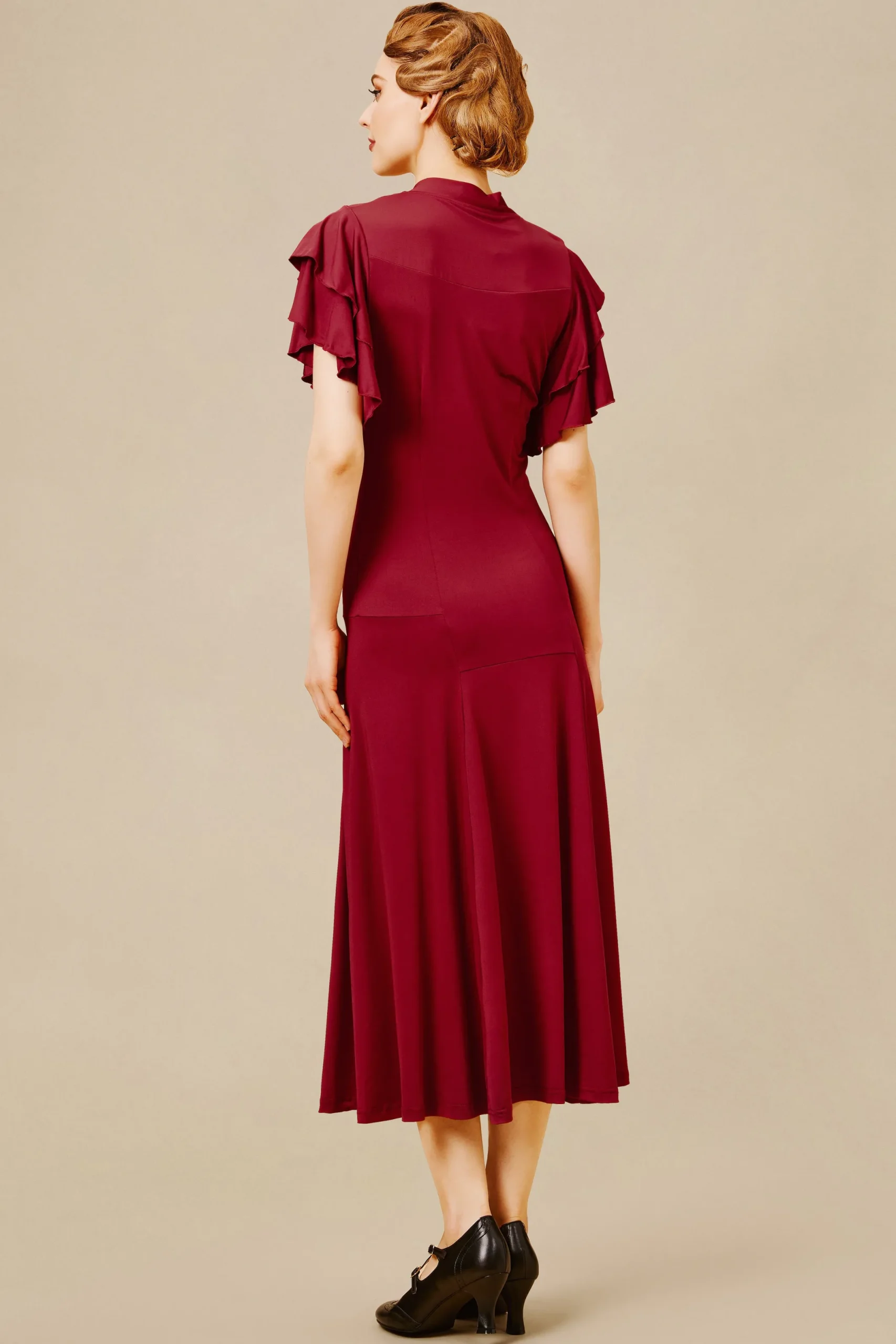 BABEYOND Flapper Dresses | Day Dresses<Vintage Tie Neck Midi Ruffle Dress