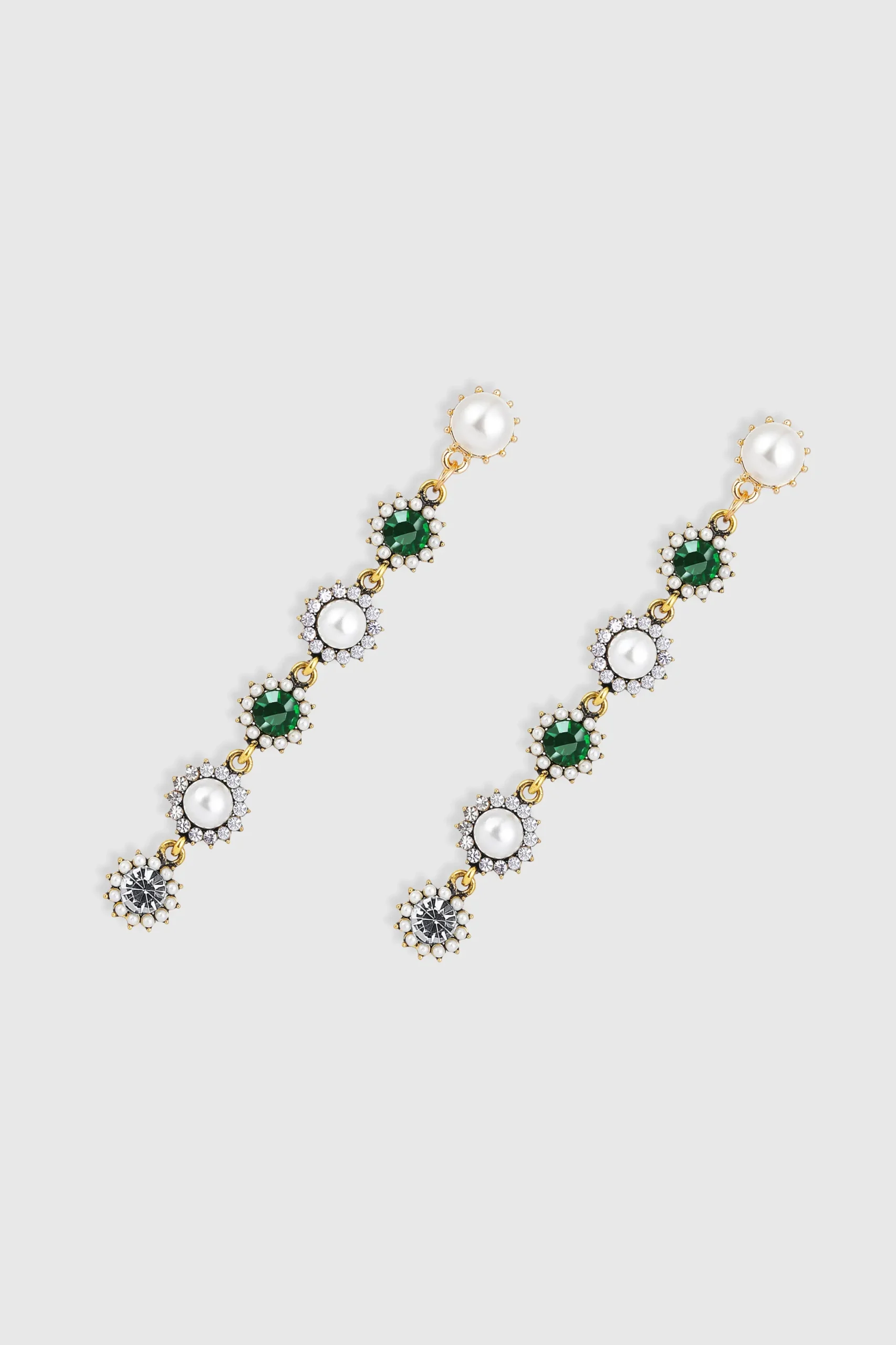BABEYOND Earrings | Vintage<Vintage Two Tone Crystal Pearl Earrings