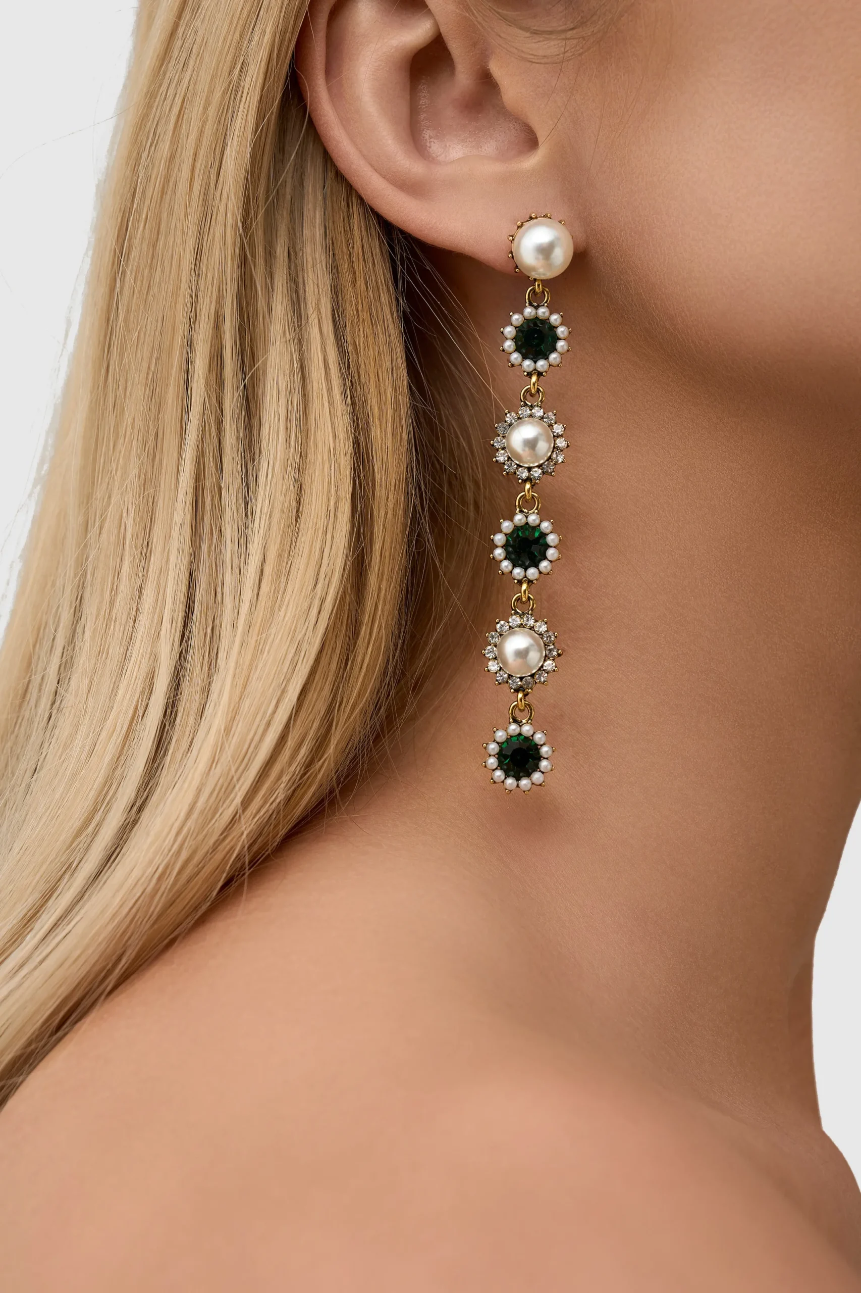 BABEYOND Earrings | Vintage<Vintage Two Tone Crystal Pearl Earrings