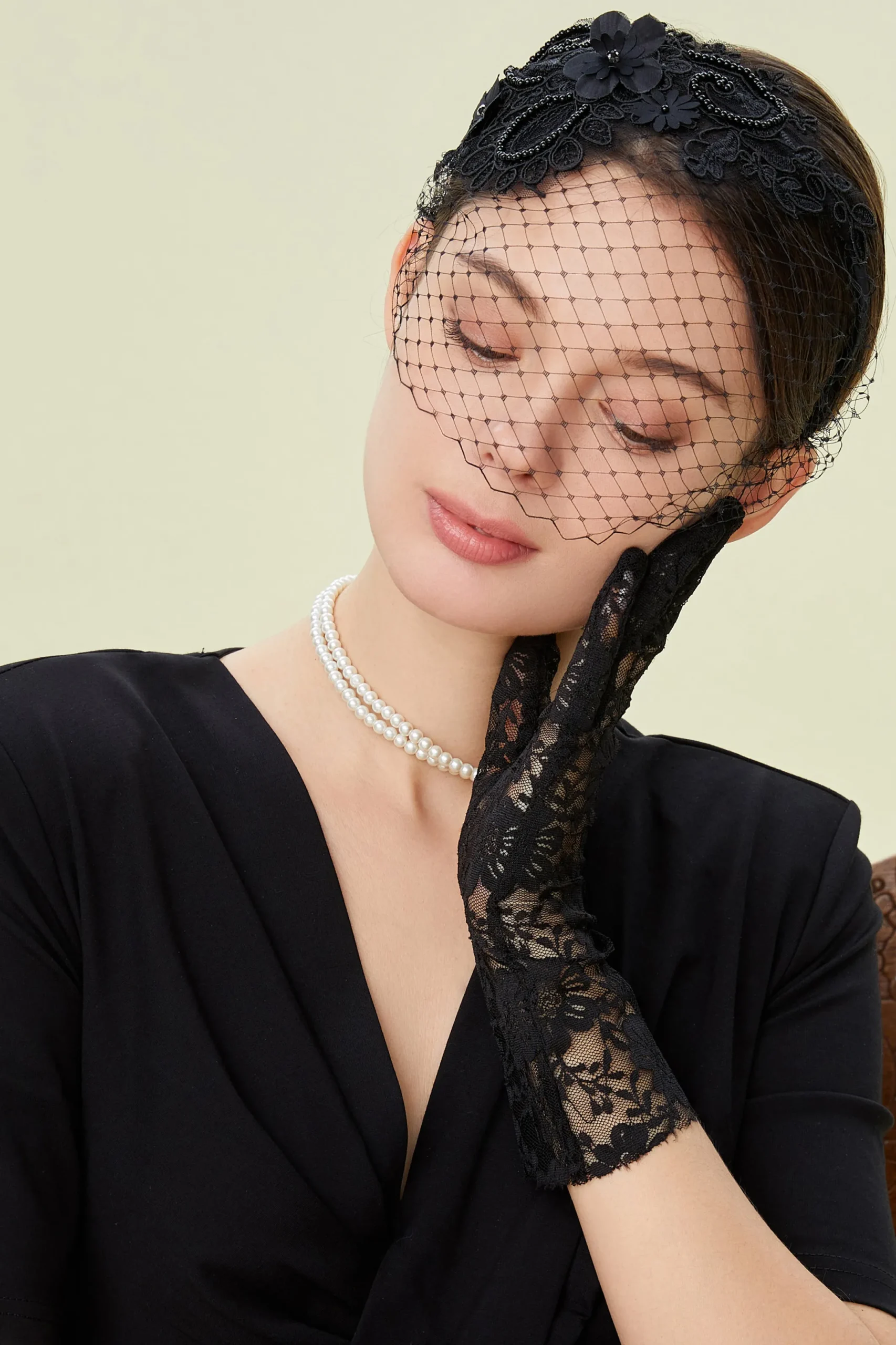 BABEYOND Fascinators<Vintage Veil Lace Cocktail Fascinator