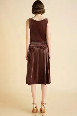 BABEYOND Velvet | Evening Dresses<Vintage Velvet Pleated Waist Belt Evening Gown