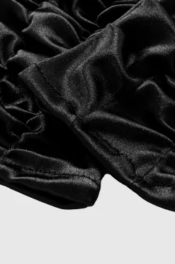 BABEYOND Gloves<20.5" Wave Pleated Satin Stretchy Gloves