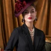 BABEYOND Fascinators | Lady<Wide Brim Flat Floral Irregular Fascinator