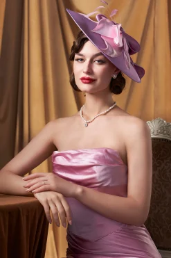 BABEYOND Fascinators<Wide Brim Floral Race Day Fascinator