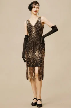 BABEYOND Plus Size<Zouzou Art Deco Flapper Plus Size Dress
