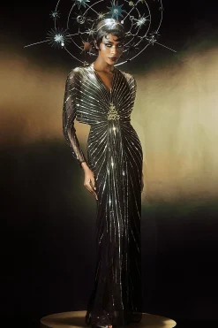 BABEYOND Plus Size<Zouzou Crystal-Encrusted Plus Size Evening Gown