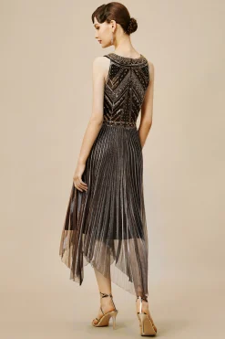 BABEYOND Flapper Dresses | Plus Size<Zouzou Metallic Beading Flapper Dress