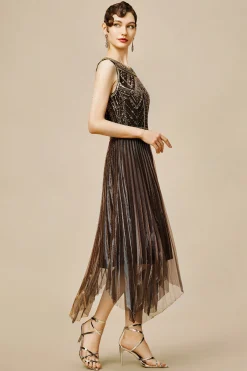 BABEYOND Flapper Dresses | Plus Size<Zouzou Metallic Beading Flapper Dress